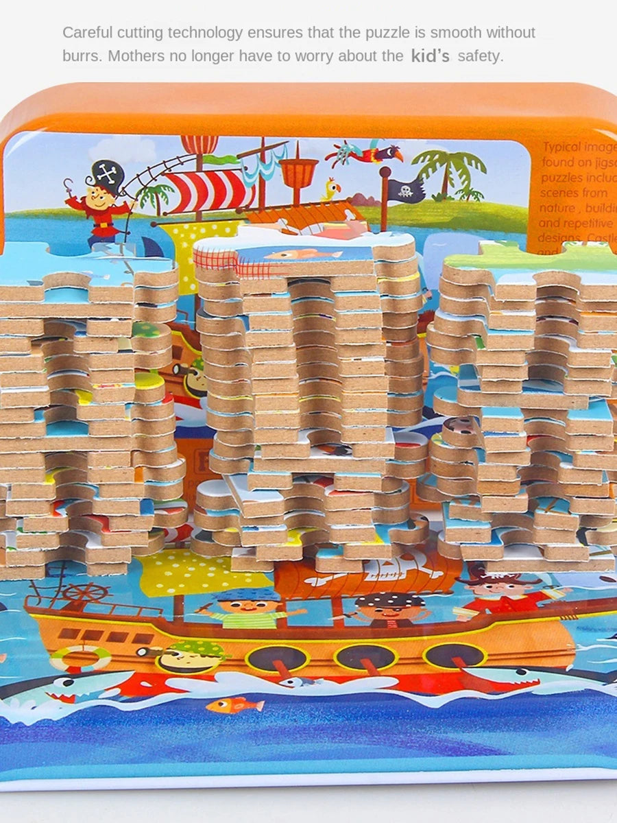 60piece Jigsaw Puzzle Montessori Games Cartoon Animal Vehicle Dinosaur Puzzles for Kids Educational Toys Children Christmas Gift