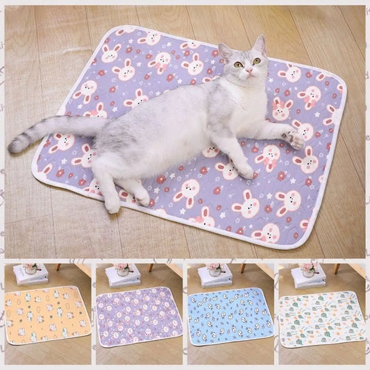 Non-slip Dog Cooling Mat New Summer Pad Breathable Pet Cool Mat Bed Cartoon Pet Supplies Cats Sofa Mats