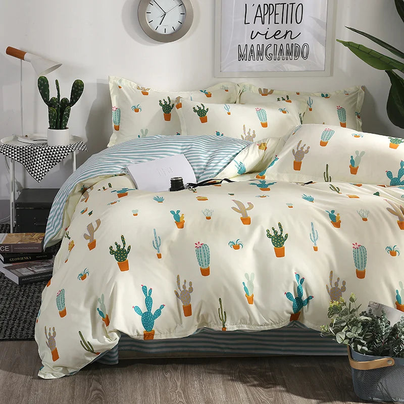 Solstice Home Textile Black Lattice Duvet Cover Pillowcase Bed Sheet Simple Boy Girls Bedding Sets Single Twin Double Cover Beds