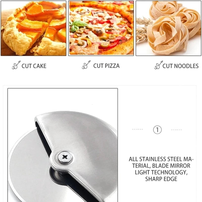 Pizza Cutting Wheel Pizzas Cutter Round Wheel Cutting Blade for Pizza Roulette Rolling Dough Pizza Slicer Cutter Tools