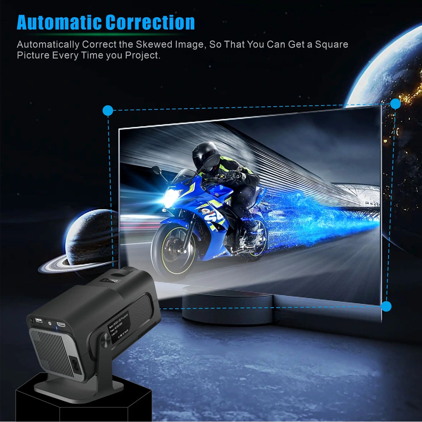 4K Smart Projector HY320 mini Android 11 Dual Wifi6 200 ANSI Allwinner H713 BT5.0 1080P 1980*1080P Home Cinema Outdoor Projetor