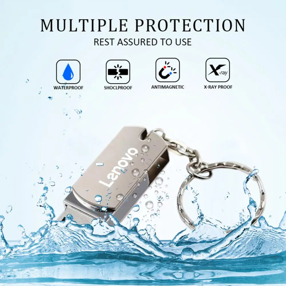 Lenovo Original 16TB USB Flash Drives 2TB USB 3.0 High Speed Metal Pendrive Real Capacity Memory Stick WaterProof U Stick For PC