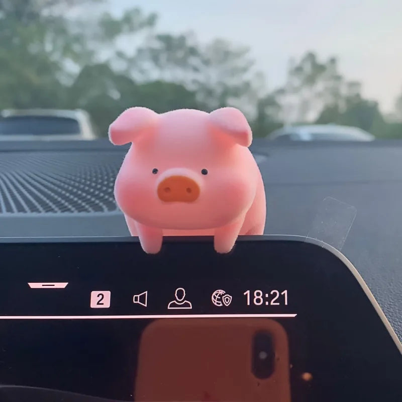 Cute cartoon pig car decoration creative female car center console car interior decoration car hanging accessories