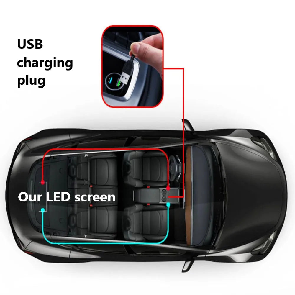 LED Car Flexible Screen,USB 5V Matrix Pixel Panel RGB Pattern Graffiti Scrolling Text Animation Display Car Shop with APP.