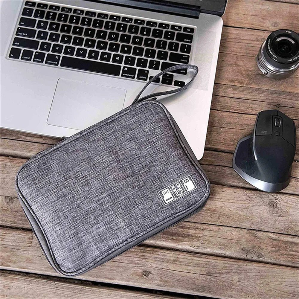 Simple Single Layer Digital Storage Bag Data Cable Charger Organize Waterproof Home Travel Portable Headphone Organization Pouch