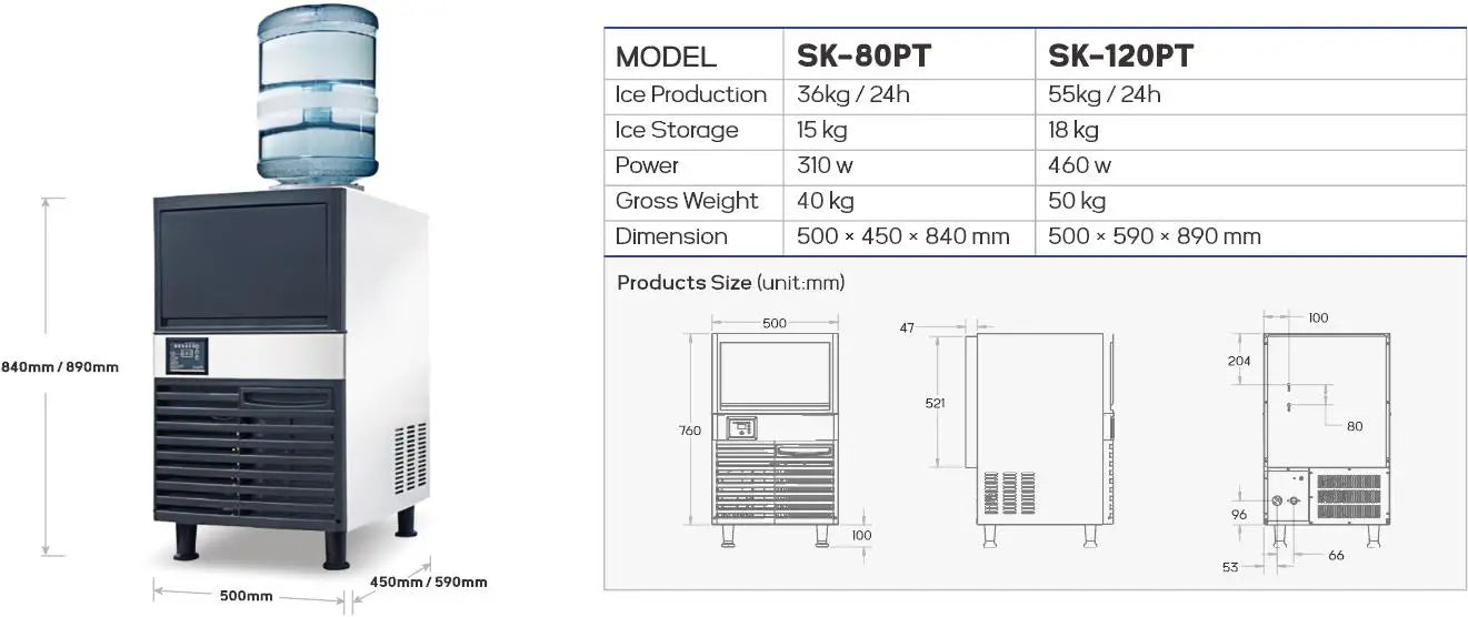 Customized Maquina Para Hacer Hielo Automatic Commercia Desktop Ice Maker Machine Ice Dispenser With Big Bin
