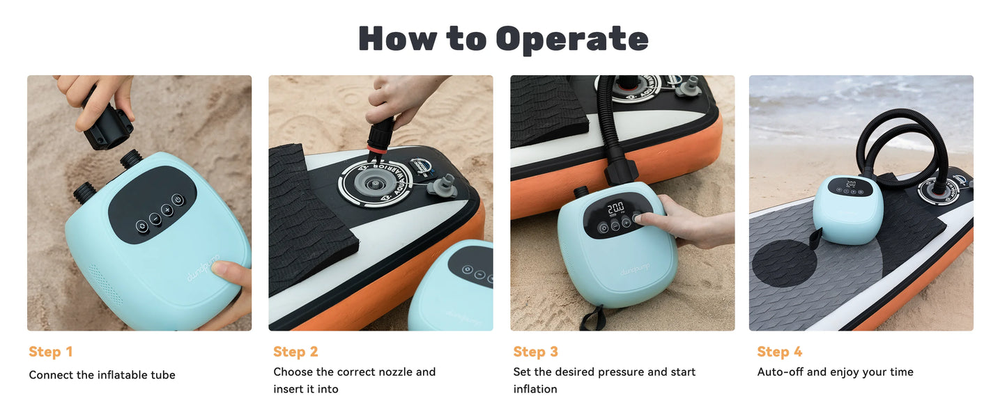 dwndpump Electric 20PSI SUP Pump 38.48Wh Battery Paddle Board Inflation Deflation for Kayak Boat Surfing Board Stand Up Paddle