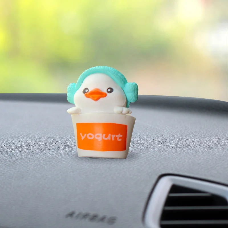 Anime Figure Swing Duck Model Decor Little Yellow Duck Auto Rearview Mirror Hanging Pendant Cute Car Ornaments Accessories Gifts