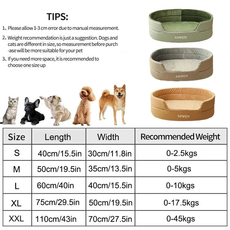 Thickening Pet Dog Bed Four Season Pet Dog Mat Square Plush Kennel Small Medium Large Dog Sofa Bed Cushion Pet Accessories