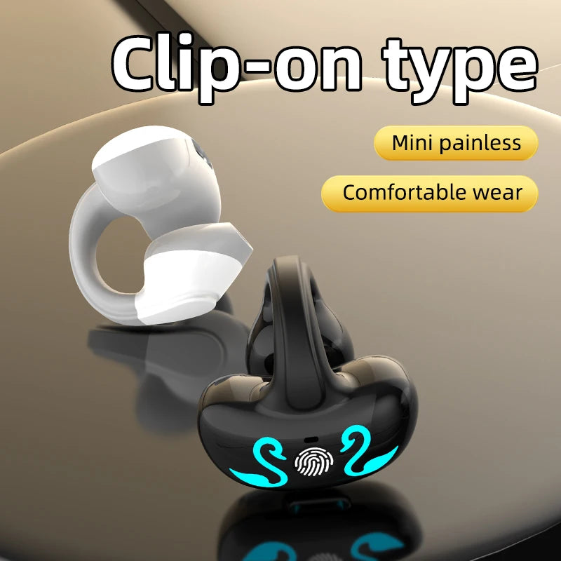 NEW Bluetooth 5.3 Wireless Bone Conduction Headphones T75 Clip Ear Music Noise Canceling Headset HD Call Sports Gaming Earphone