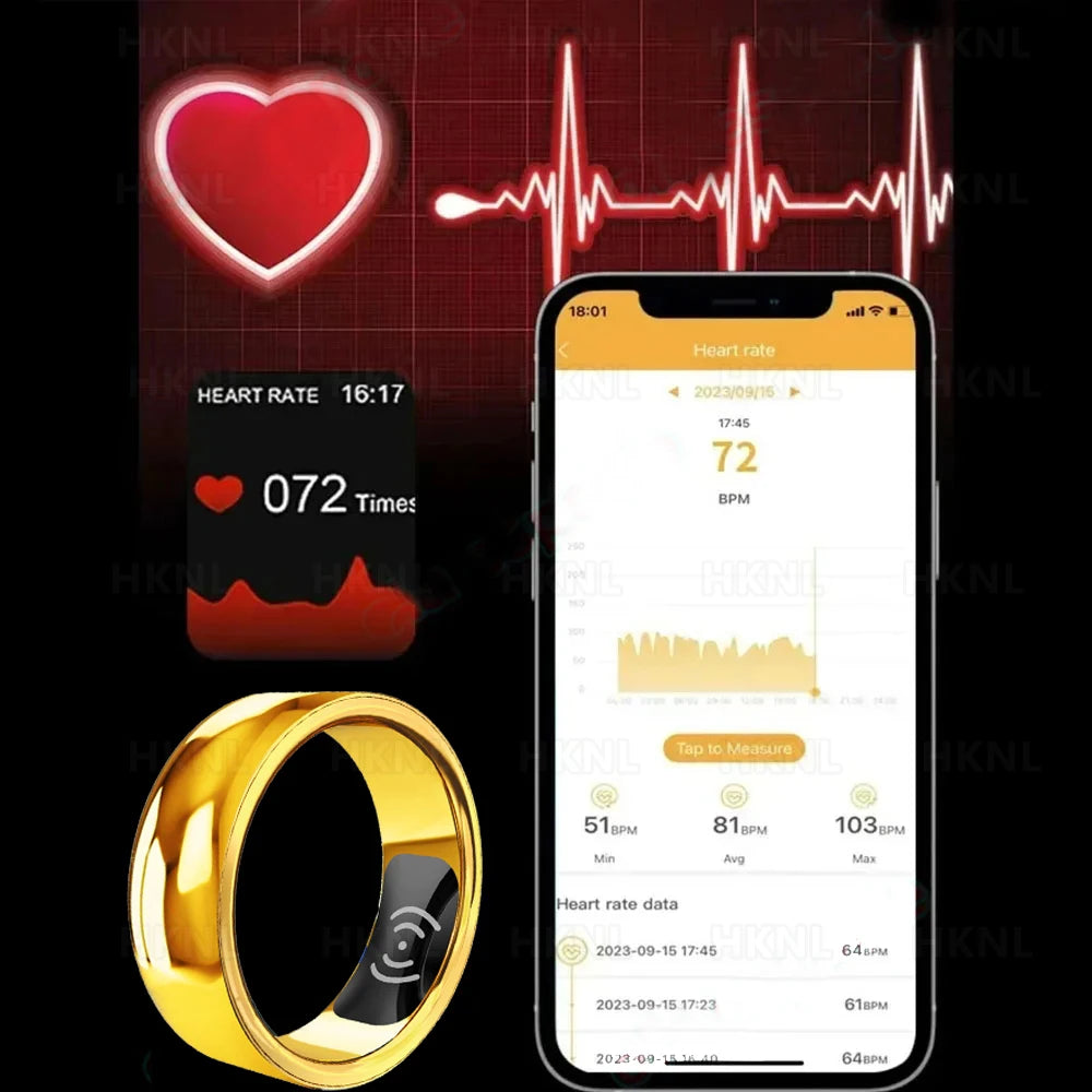 2024 New Smart Ring Intelligent Body Temperature Multifunctional Sleep Health Monitor Waterproof Fitness Tracker Digital Ring M1