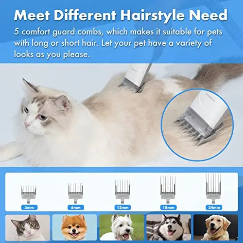 Neabot P2 Pet Grooming Kit Tool Vacuum Cleaner Suction 99% Pet Hair With 5 Professional Grooming Shedding Tools For Dogs Cats