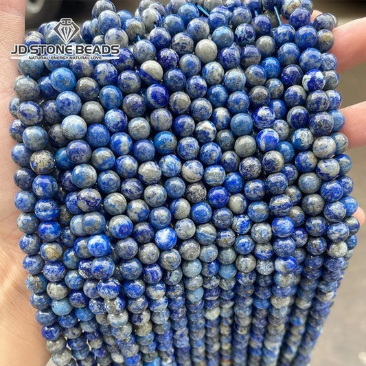 Factory Price Natural Stone Lapis Lazuli Round Loose Beads 15" Strand 6 8 10 MM Pick Size For Jewelry Making Necklace Bracelet