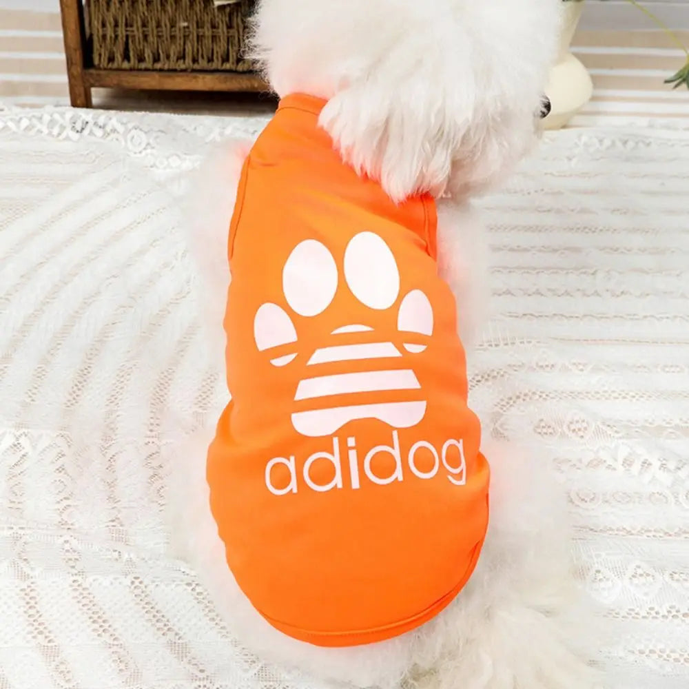 Dog Tank Top Puppy Cat Breathable Cool Mesh T Shirt Cartoon Print Dog Sun Protection Clothing Polyester Cat Thin Vest Summer