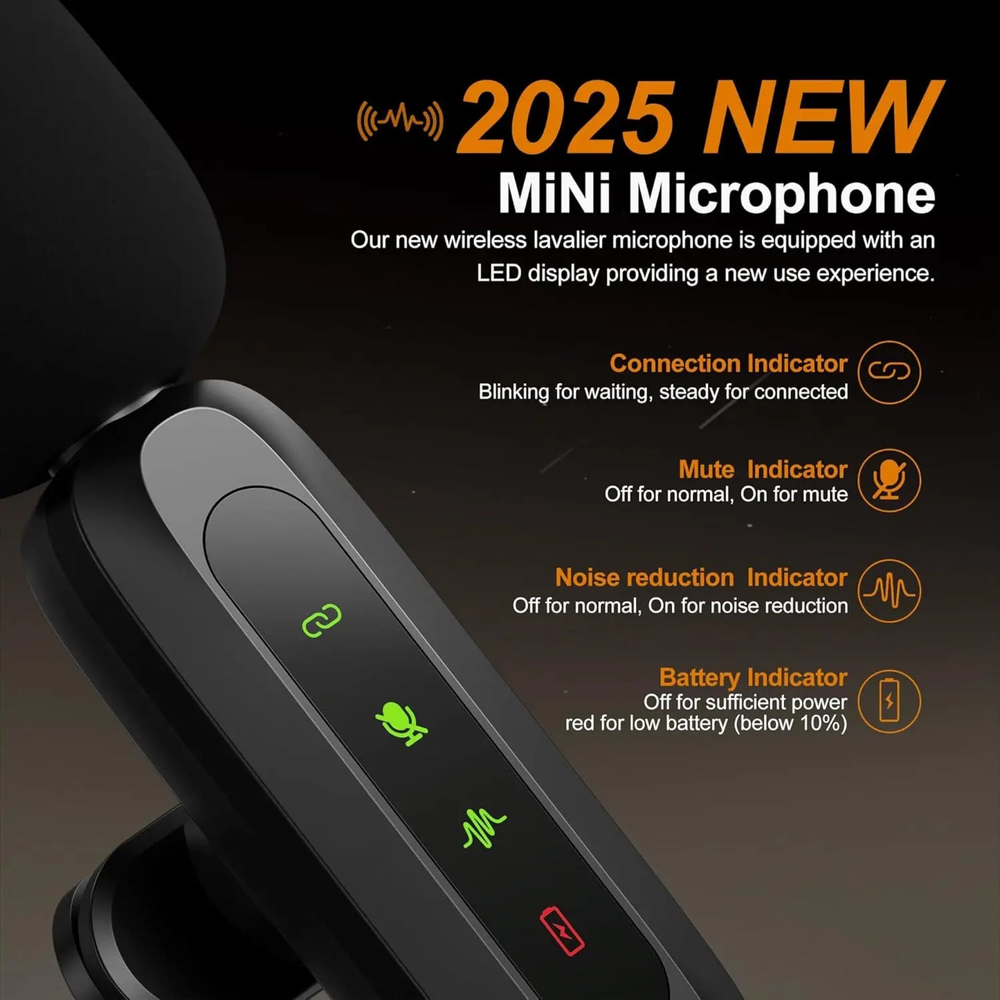 Professional Wireless Lavalier Microphone for iPhone iPad Android Laptop Live Broadcast Gaming Interview Vlog Recording Mini Mic