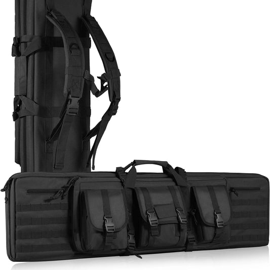 VEVOR Rifle Bag 36/42 inch Tactical Double Long Gun Bag Soft Rifle Case with Lockable Zipper for Two 34"/40" Rifles & 2 Pistols