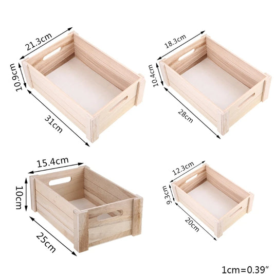 Creative Wooden Desktop Storage Basket Rectangular Desk Organizer Box Desktop Sundries Collection Arrangement Home Decor