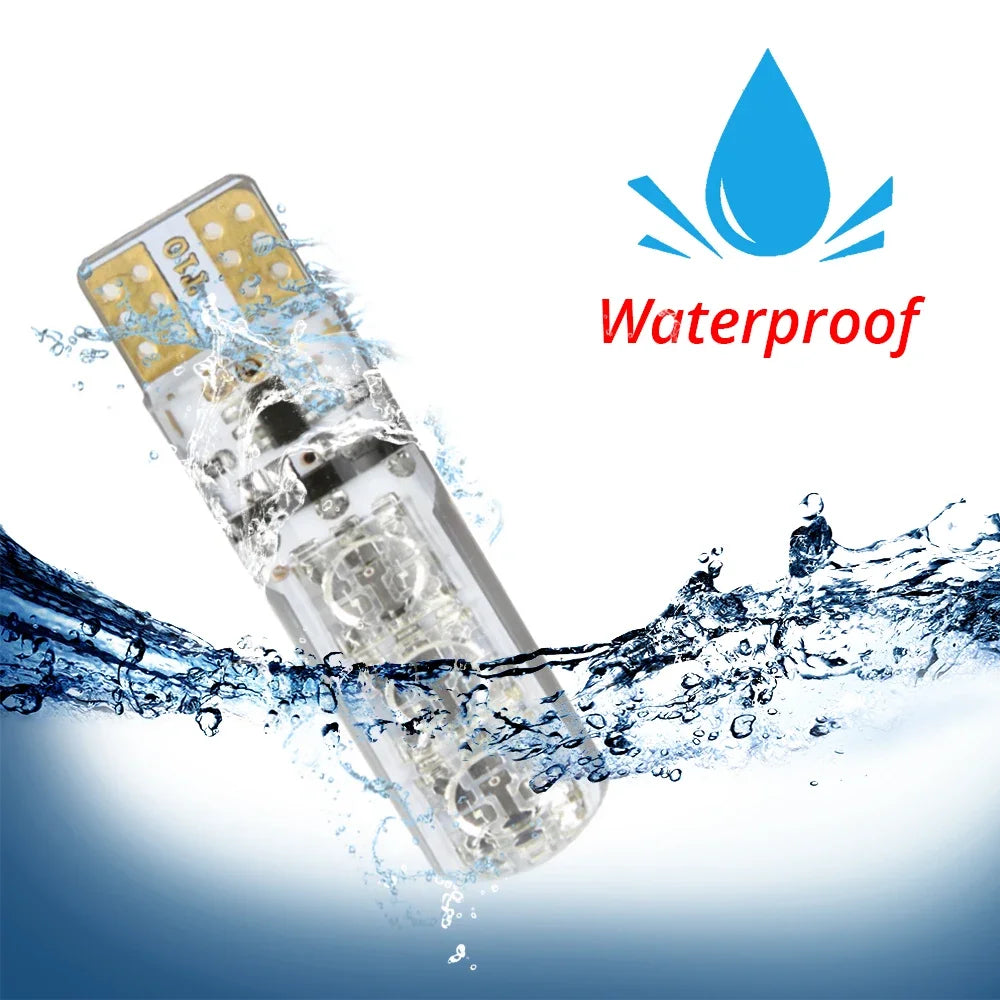 New T10 5050 6SMD DC 12V Waterproof W5W Remote Controller RGB 194 168 Dome Light Silicone Wedge Side Car Signal Atmosphere Bulb