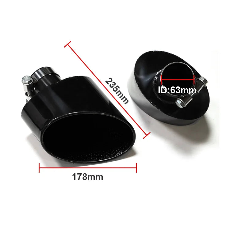 Oval Exhaust Tip For For Audi A3 A4 A5 A6 A7 Upgrade To RS3 RS4 RS5 RS6 RS7 Look Tailpipe Nozzle Exhaust System Muffler Tip