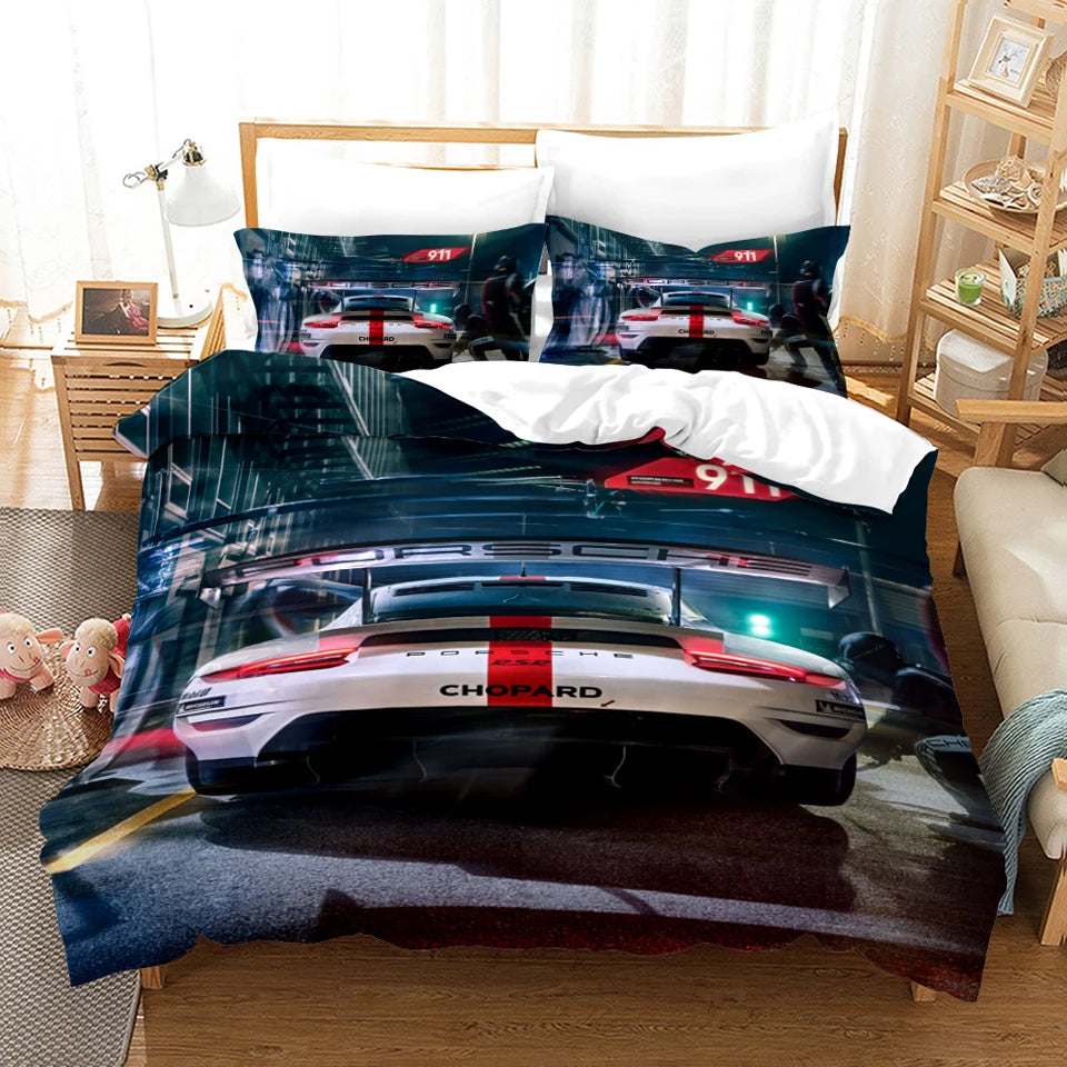 Sports Car Duvet Cover Set Luxury High Quality 3D Printed Bedding 2/3pcs Double Queen King Bedclothes Adults Boys Home Textile