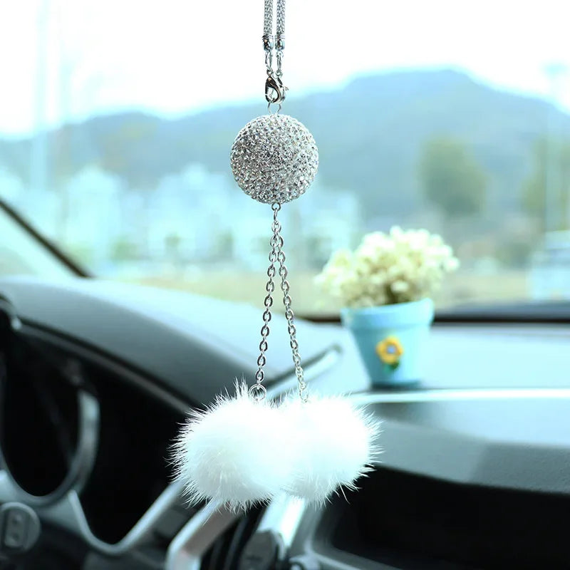 Fashion Car View Mirror Hanging Pendant Auto Home Decor Lucky Vehicle Ornament Mini Car Accessory Interior Hanging for Girls