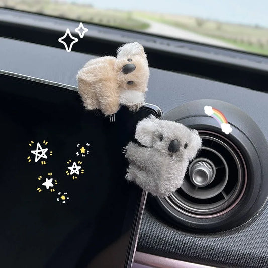 Cute Koala Car Interior Decoration Auto Rearview Mirror Central Control Screen Decoration Sun Visor Card Clip Car Accessories