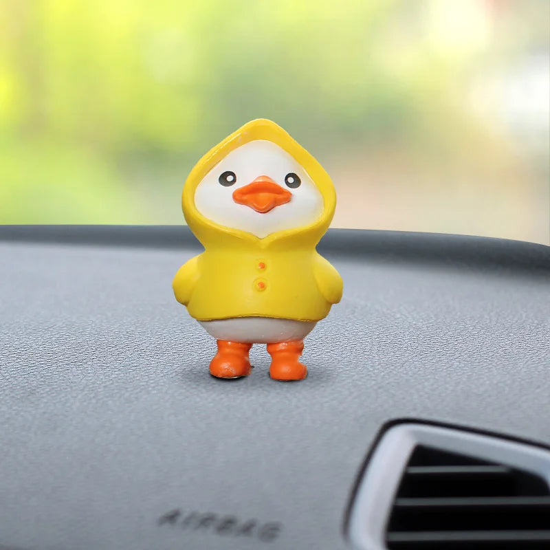 Anime Figure Swing Duck Model Decor Little Yellow Duck Auto Rearview Mirror Hanging Pendant Cute Car Ornaments Accessories Gifts