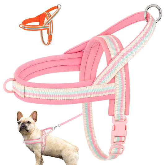 Small Medium Dog Harness Nylon Padded Dogs Harness Vest Adjustable Soft Outdoor No Pull Chihuahua Pet Puppy Harness Vest