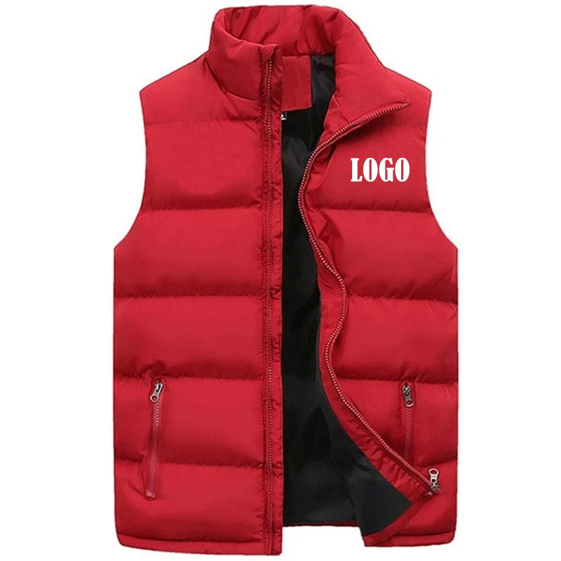 Customized Men and Women Puffer Vest Warm Vest Jacket Sleeveless Coat Warm Sleeveless Jackets Autumn Winter Padded Coat