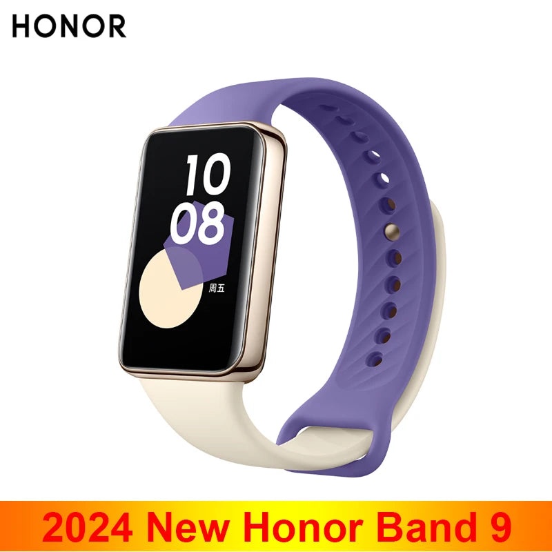 2024 New Original Honor Band 9 Smart Band All-day Blood Oxygen 1.57'' AMOLED Screen Heart Rate Smartband 2 Weeks Battery Life