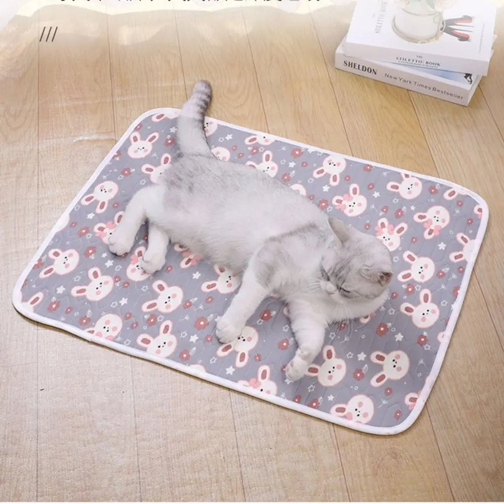 Non-slip Dog Cooling Mat New Summer Pad Breathable Pet Cool Mat Bed Cartoon Pet Supplies Cats Sofa Mats