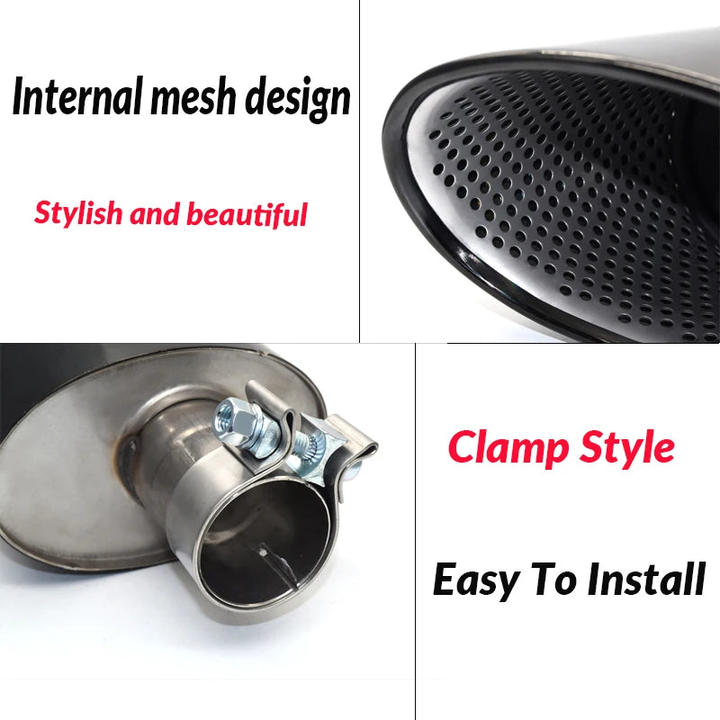 Oval Exhaust Tip For For Audi A3 A4 A5 A6 A7 Upgrade To RS3 RS4 RS5 RS6 RS7 Look Tailpipe Nozzle Exhaust System Muffler Tip