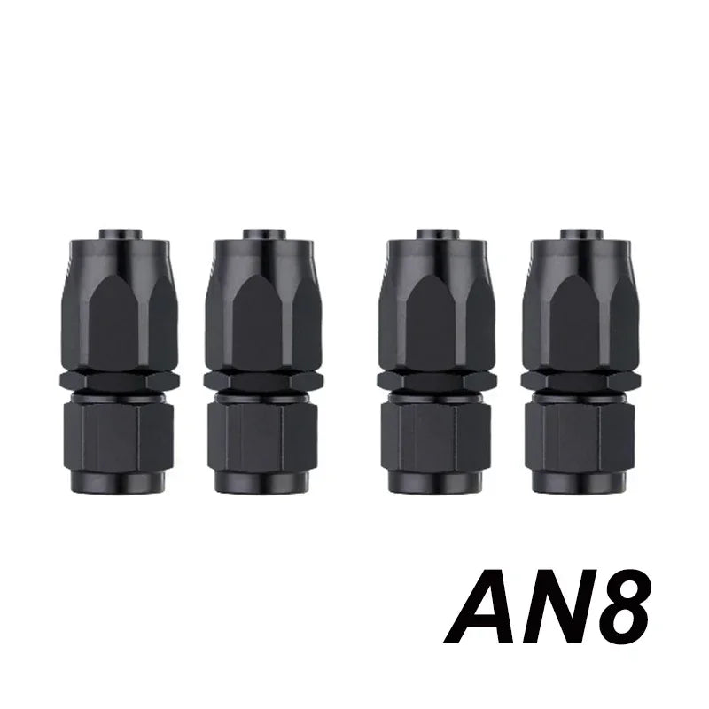 4X Universal AN4 AN6 AN8 AN10 AN12 Straight 45 90 120 180 Degree Oil Fuel Swivel Hose End Fitting Oil Hose End Adaptor Kit Black