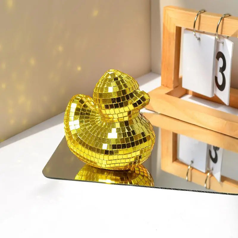 Home Decor Duck Figurines Animal Sculptures Statues Duck Statues Decor With Mirror Surface Unique Funny Desk Decor Table Decor