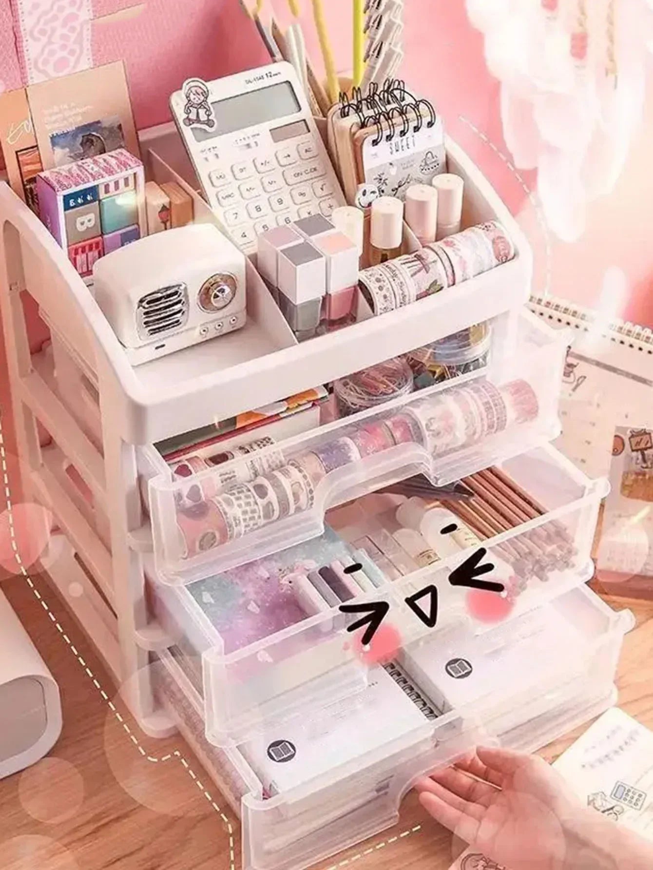 Makeup Storage Boxes Jewelry Containers Cosmetics Cases Brush Holder Organizers Drawers Plastic Large Capacity Storages Rack