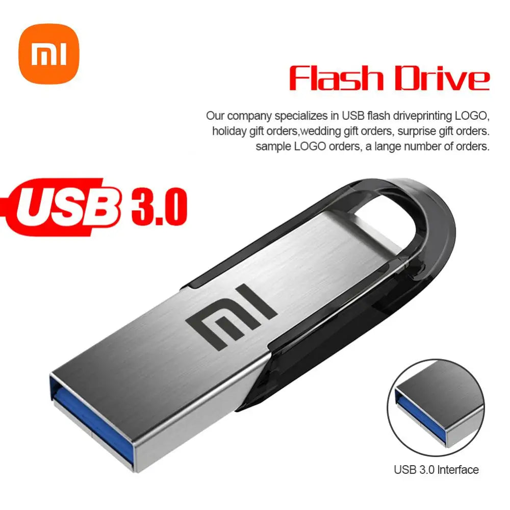 Xiaomi 2TB USB Flash Drives Pen Drive 1TB Memory Waterproof U Disk High-Speed USB 3.0 Data Transmission Metal USB Flash Drive