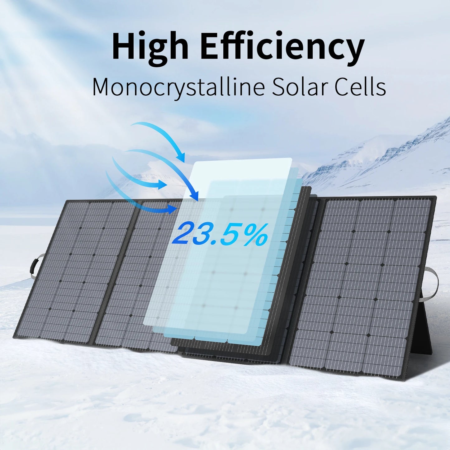 MHPOWOS 400W Portable Solar Panel, Lightweight Foldable Solar Panels with an Adjustable Kickstand, IP67 Waterproof Solar Charger
