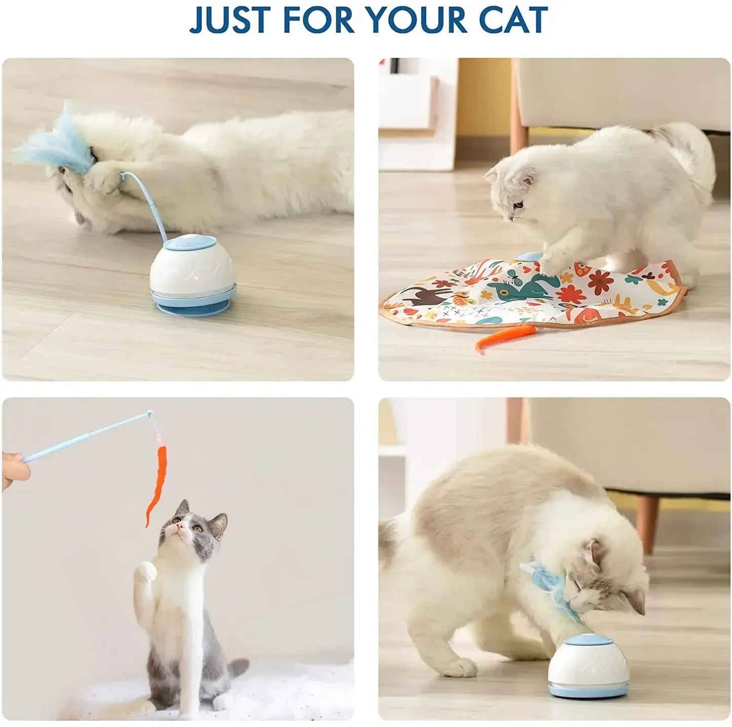 Electric Cat Toy USB Charging 360 Rotating Interactive Puzzle Intelligent Pet Items Cat Teasing Feather Cat Supplies Accessories