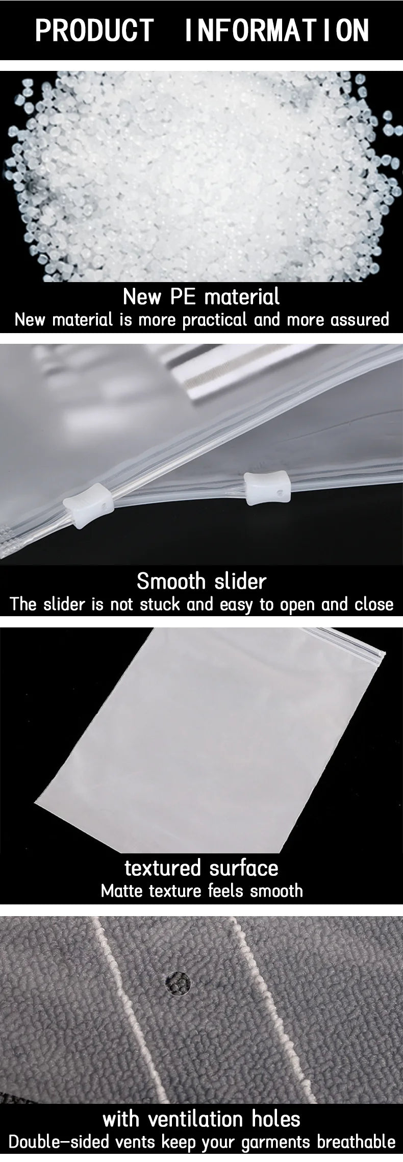 50 Pack Product Printed Logo Frosted Garment Packaging Bags Poly Zipper Travel Storage Underwear Socks Hoodie Ziplock Bags