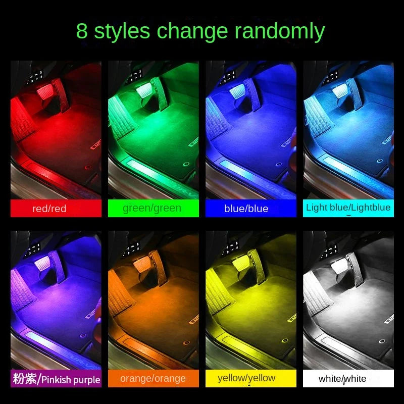 New Neon LED Car Interior Ambient Foot Strip Light Kit Accessories Backlight Remote App Music Control Auto RGB Decorative Lamps