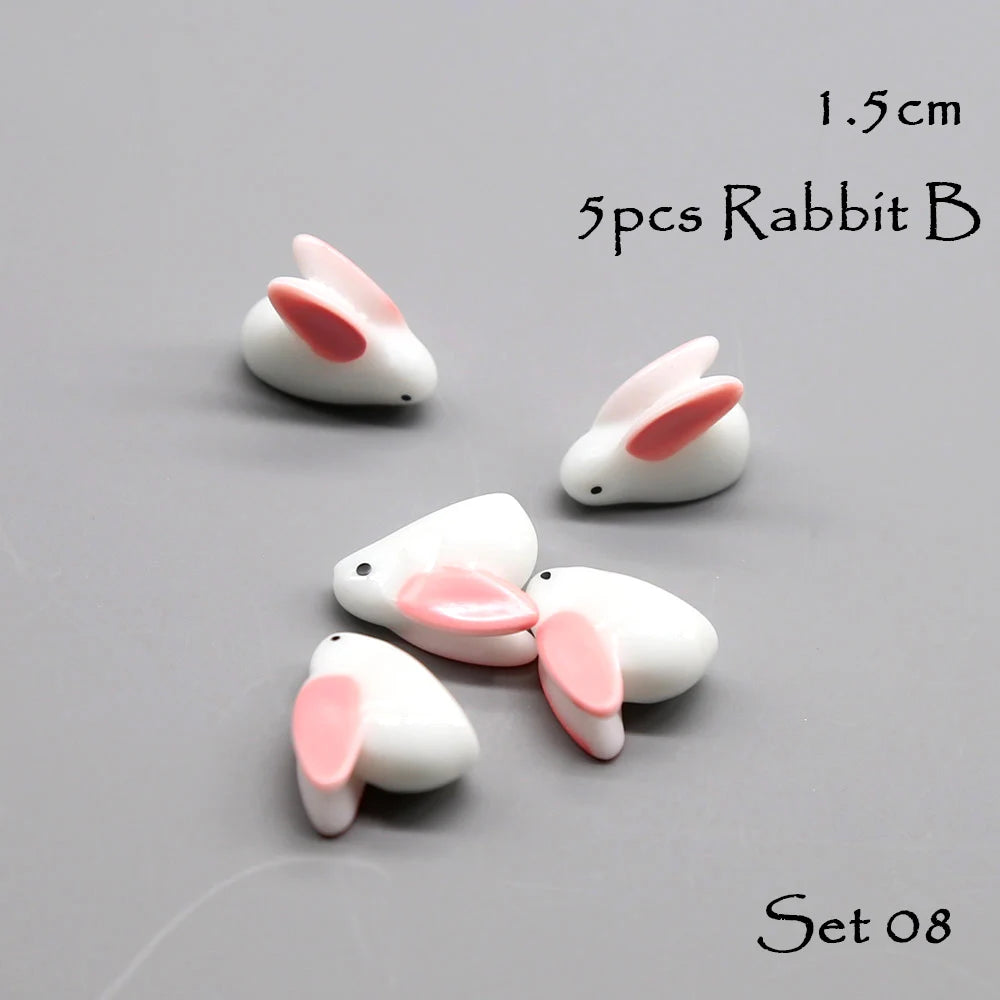 5pcs Miniature Animals Chick Sheep Turtle Puppy Fairy Garden Toy Aquarium Decoration Duck DIY Handicraft Accessories 1-3cm