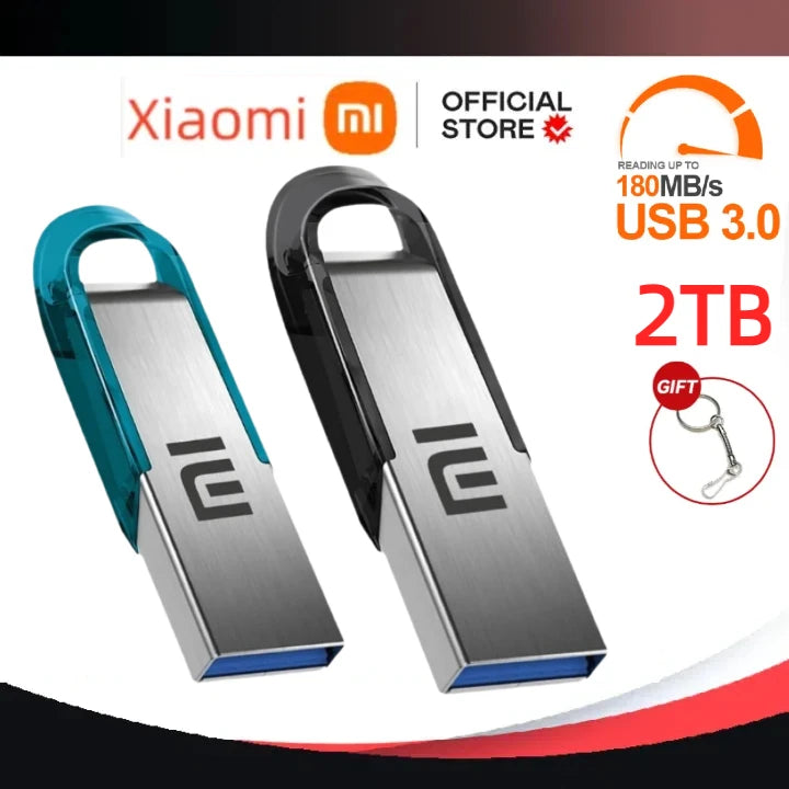 Xiaomi 2TB USB Flash Drives Pen Drive 1TB Memory Waterproof U Disk High-Speed USB 3.0 Data Transmission Metal USB Flash Drive