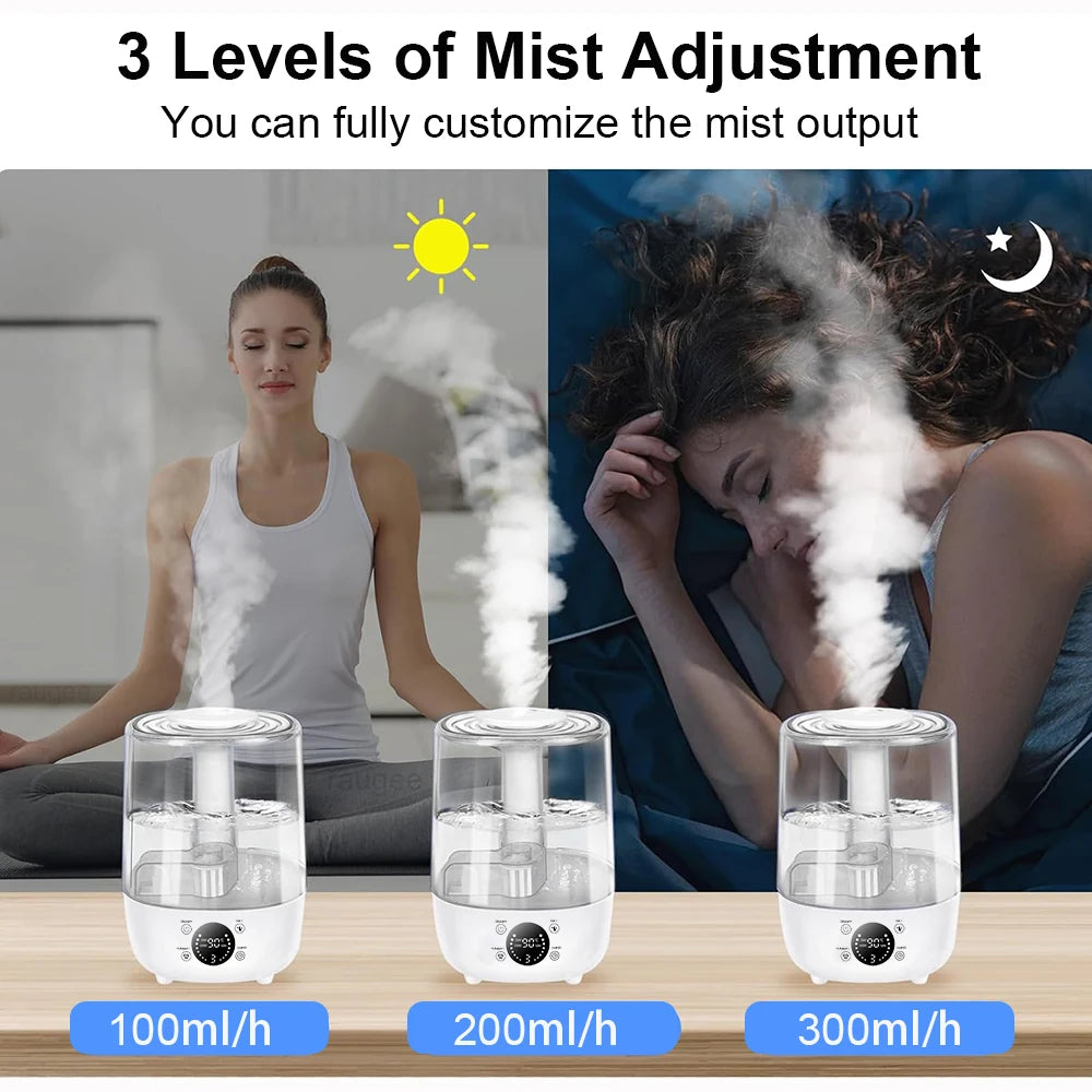 Air Humidifier Essential Oil Diffuser for Home Bedroom Aroma Humidifier 4L Capacity Ultrasonic Air Humidifier with Aromatherapy