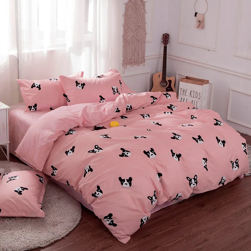 Solstice Home Textile Black Lattice Duvet Cover Pillowcase Bed Sheet Simple Boy Girls Bedding Sets Single Twin Double Cover Beds