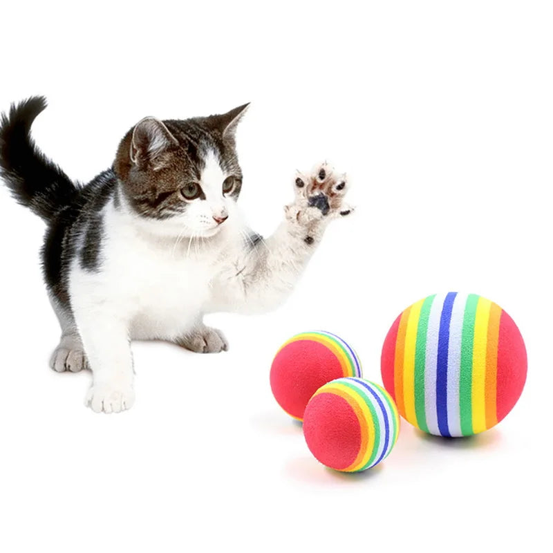 Colorful Cat Toy Ball Chew Toy Pet Kitten Ball Interactive Bite-resistant Chew Toys For Small Dogs Cleaning Teeth Teeth Grinding