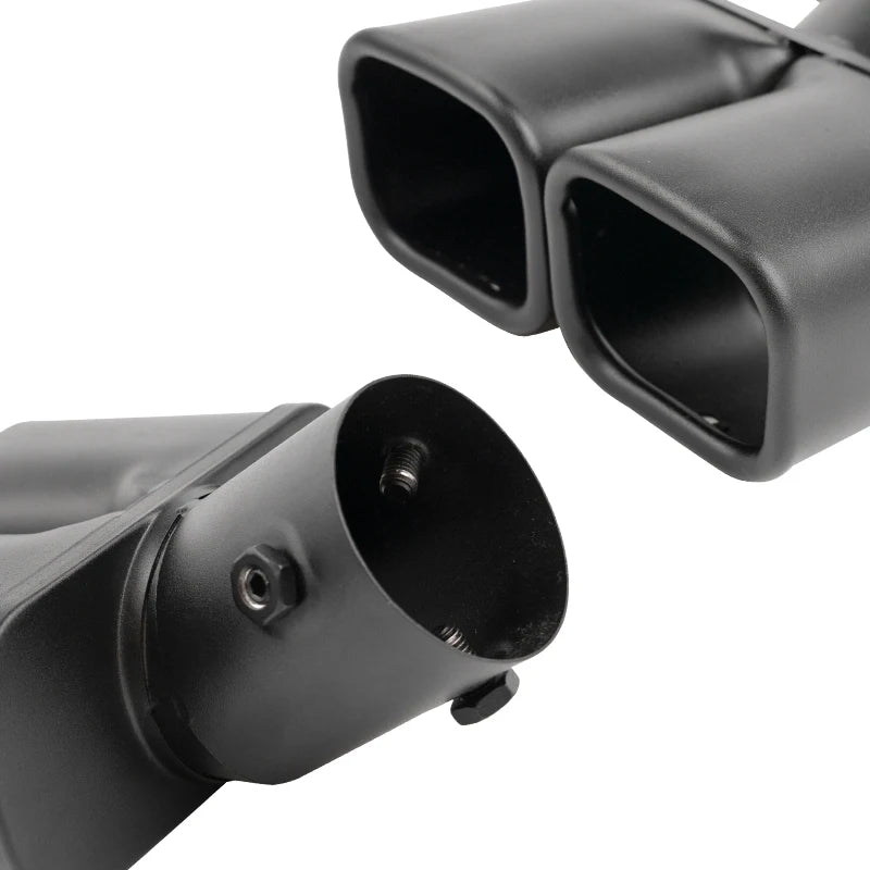 Inlet 63mm Dual Outlet Car Exhaust Tip Stainless Steel Black Exhaust Tips Muffler Tail Double Pipe Tube Tips Car Accessories