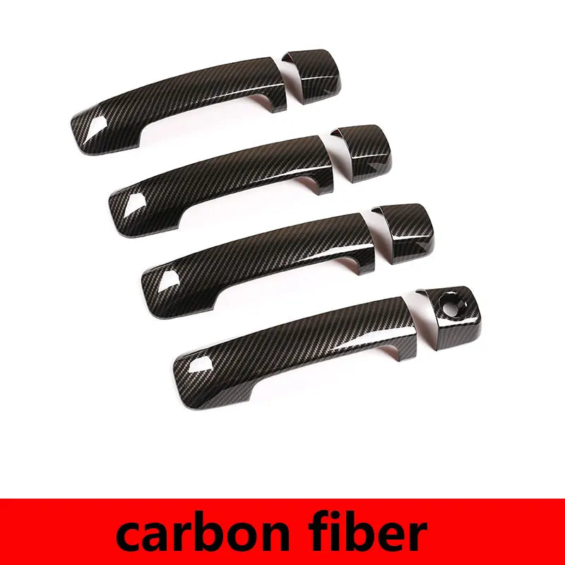 For Toyota Tundra 2007-2021 Sequoia 2008-2020 ABS Silver/Carbon Fiber/Black Car Door Handle Cover Trim Sticker Car Accessories