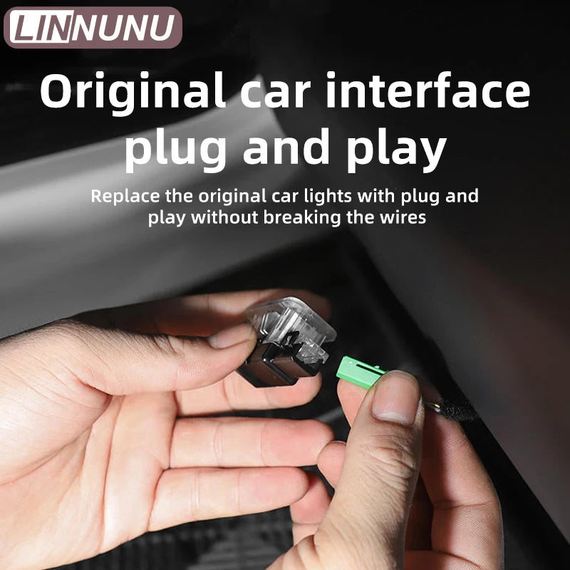 LINNUNU 2pcs Led Car Door Welcome Lights for Lynk&Co 01 02 03 05 09Opening Light Illuminating Ground Warning Projector logo Lamp