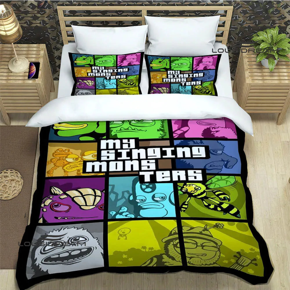 Game My Singing Monsters Bedding Sets exquisite bed supplies set duvet cover bed comforter set bedding set luxury birthday gift