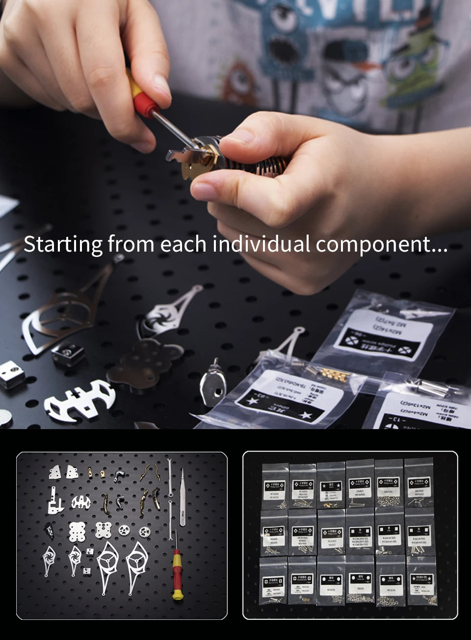 Punk 3D Wasp Stainless Steel Model Adult Assembly Kit Anti-Stress Metal Mechanical Insect Animal Toys Christmas Gift for Kids